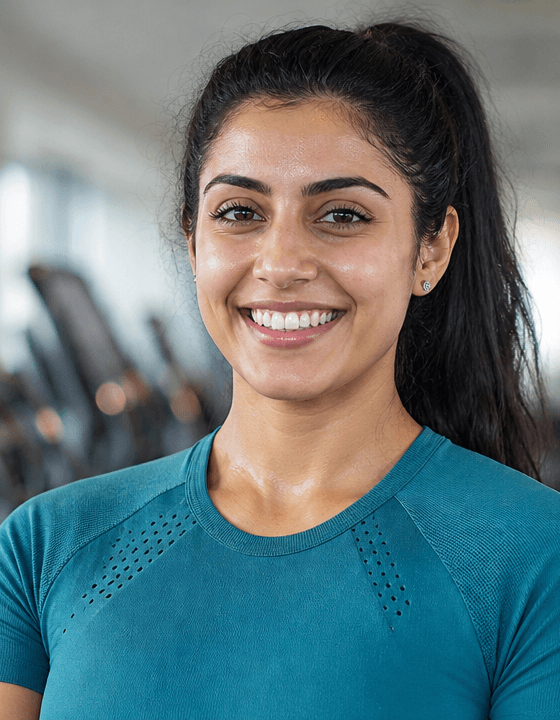 AI-generated avatar for Priya, an AI coach persona — not a photo of a real person.